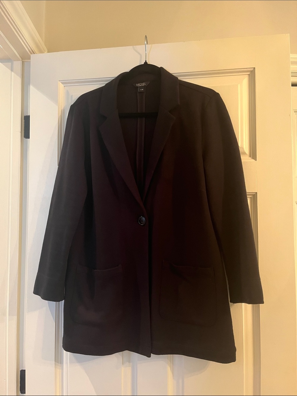 RACHEL Rachel Roy Black Single-Button Longline Blazer